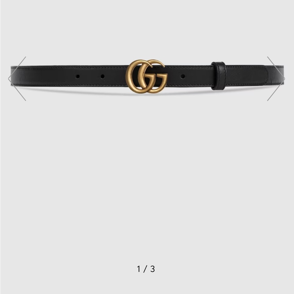Authentic Gucci Marmont Black Thin Belt 85/34